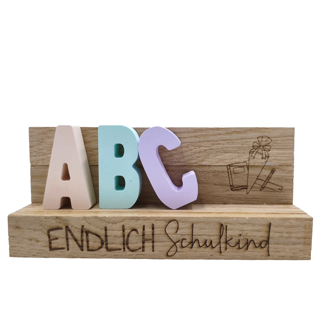 ABC-Deko-Bunt Zur Einschulung – personalisierbar -