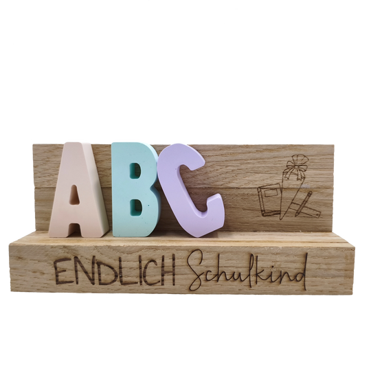 ABC-Deko-Bunt Zur Einschulung – personalisierbar -
