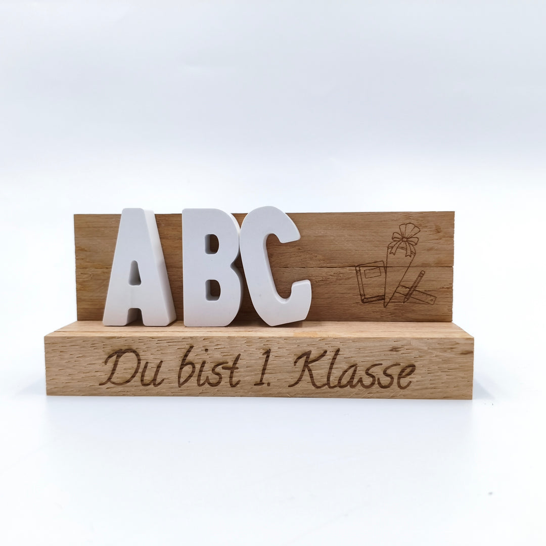 ABC-Deko-Weiß Zur Einschulung – personalisierbar -