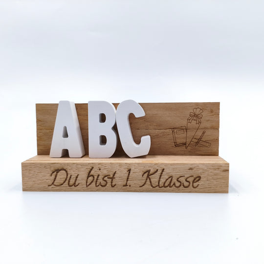 ABC-Deko-Weiß Zur Einschulung – personalisierbar -