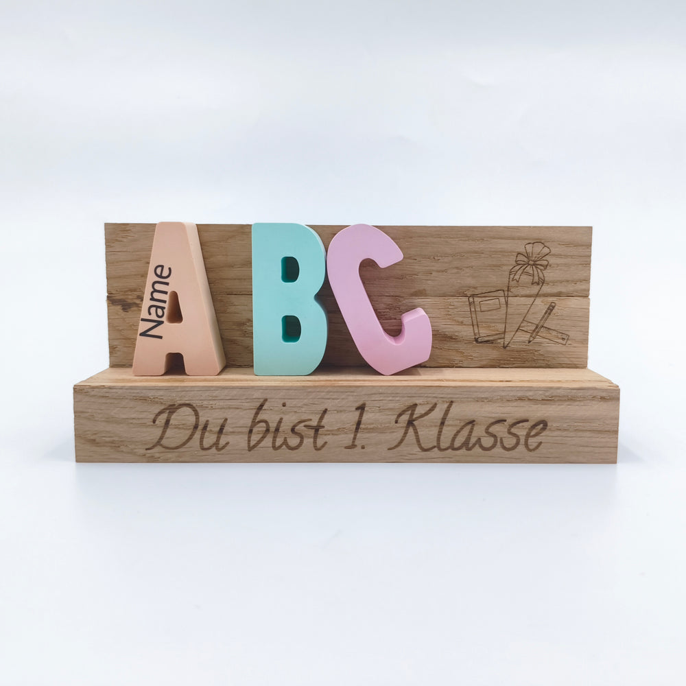 ABC-Deko-Bunt Zur Einschulung – personalisierbar -