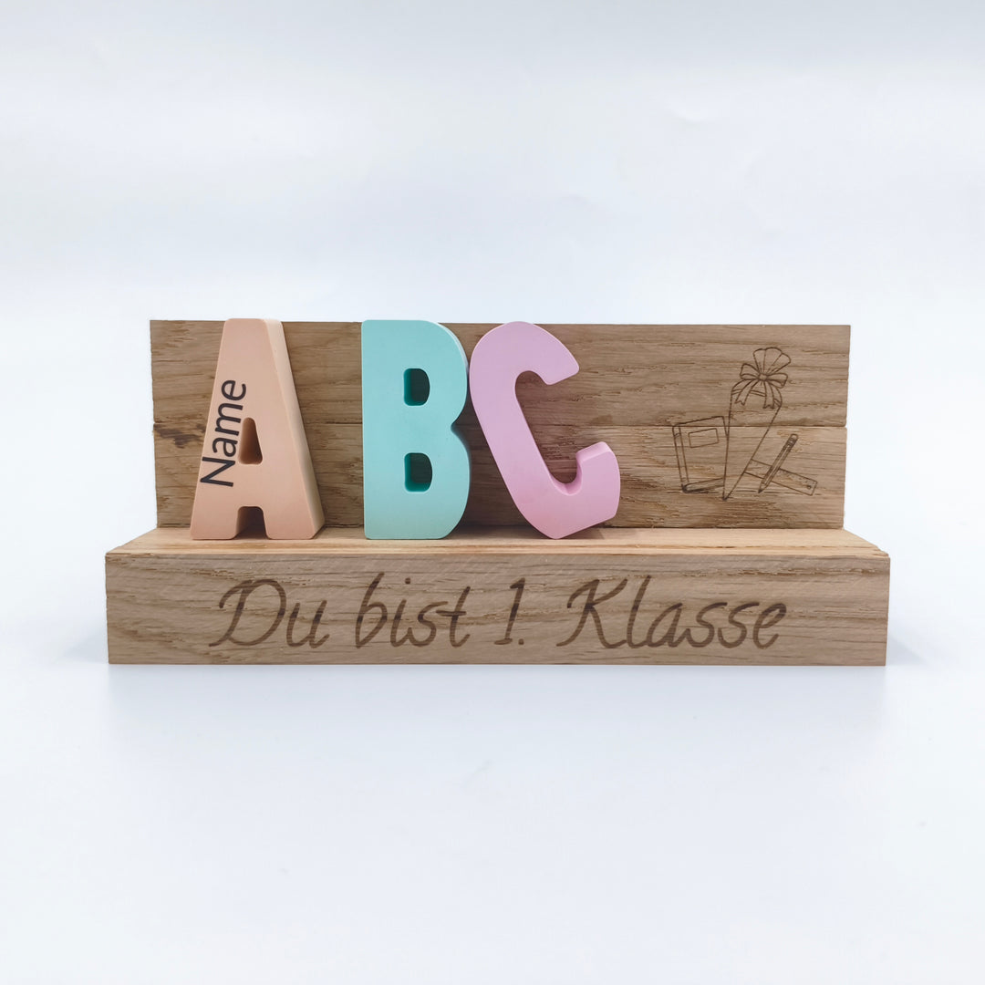 ABC-Deko-Bunt Zur Einschulung – personalisierbar -