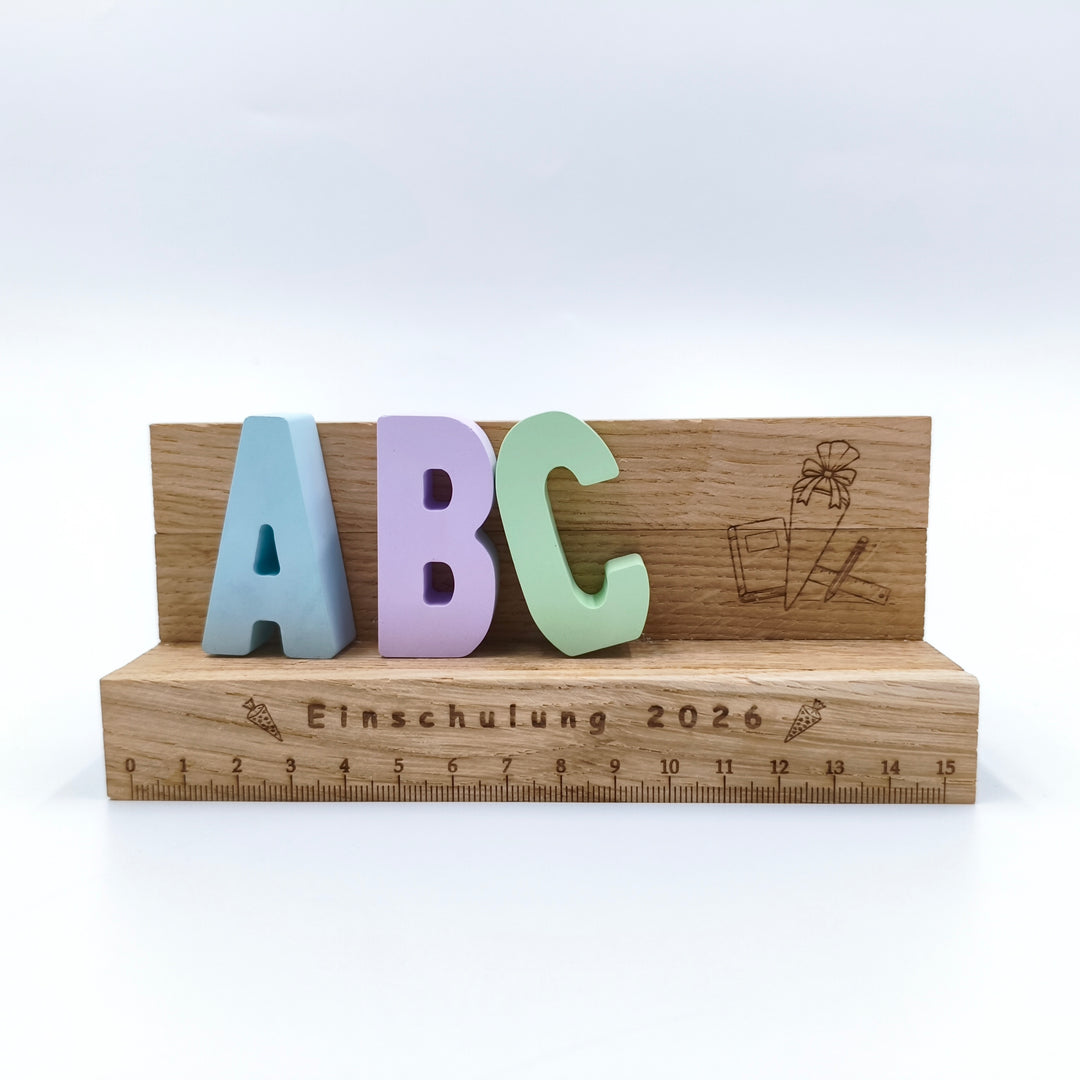 ABC-Deko-Bunt Zur Einschulung – personalisierbar -