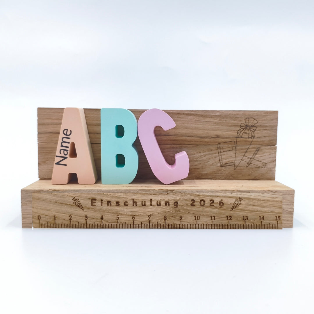 ABC-Deko-Bunt Zur Einschulung – personalisierbar -