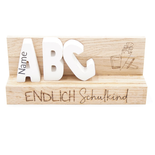 ABC-Deko-Weiß Zur Einschulung – personalisierbar -
