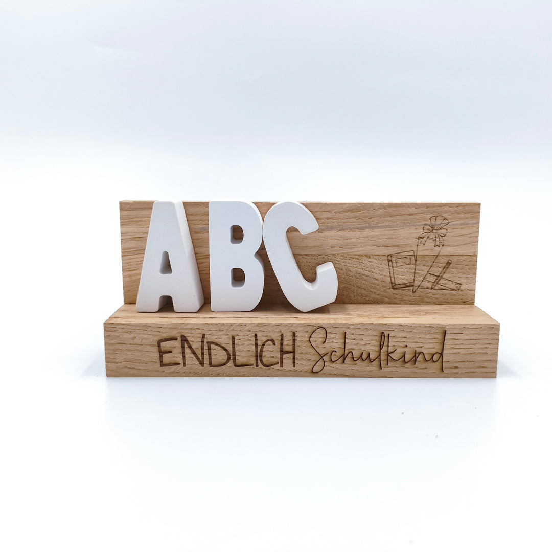 ABC-Deko-Weiß Zur Einschulung – personalisierbar -