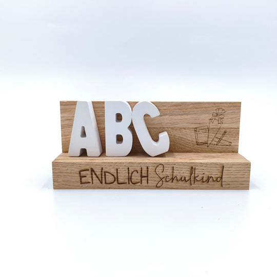 ABC-Deko-Weiß Zur Einschulung – personalisierbar -